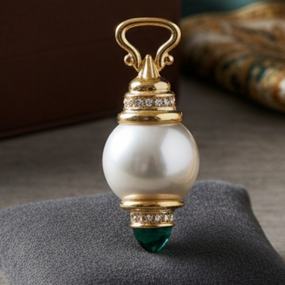 Lauren G Adams Pearl Green Cabochon Pendant NWT